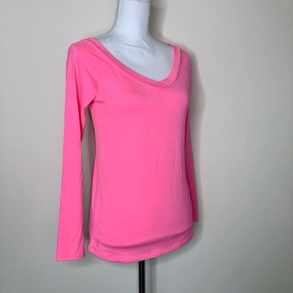 Lilly Pulitzer Hot Pink Long Sleeve Tee - Picture 2 of 7